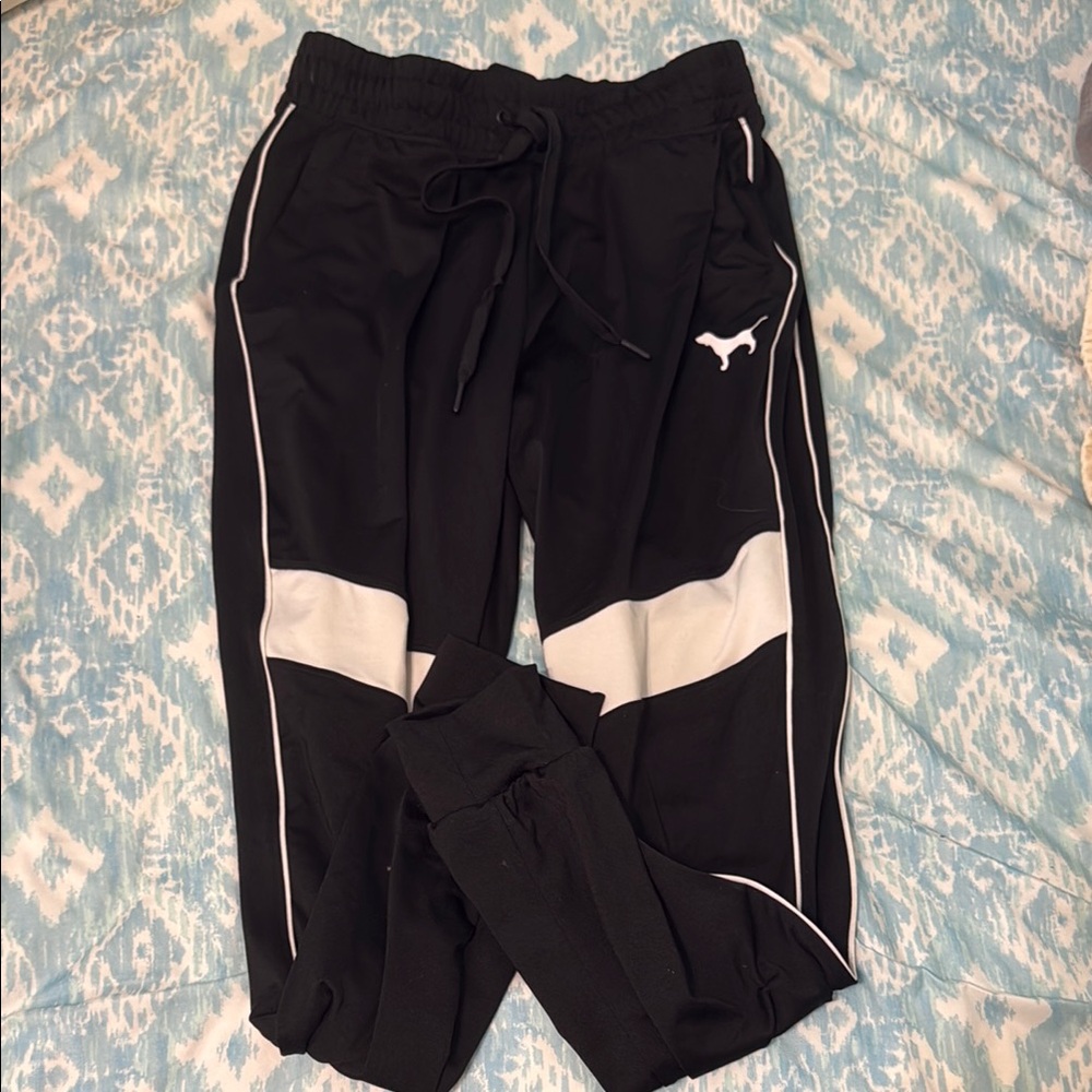 Pink Black and White Track Pants